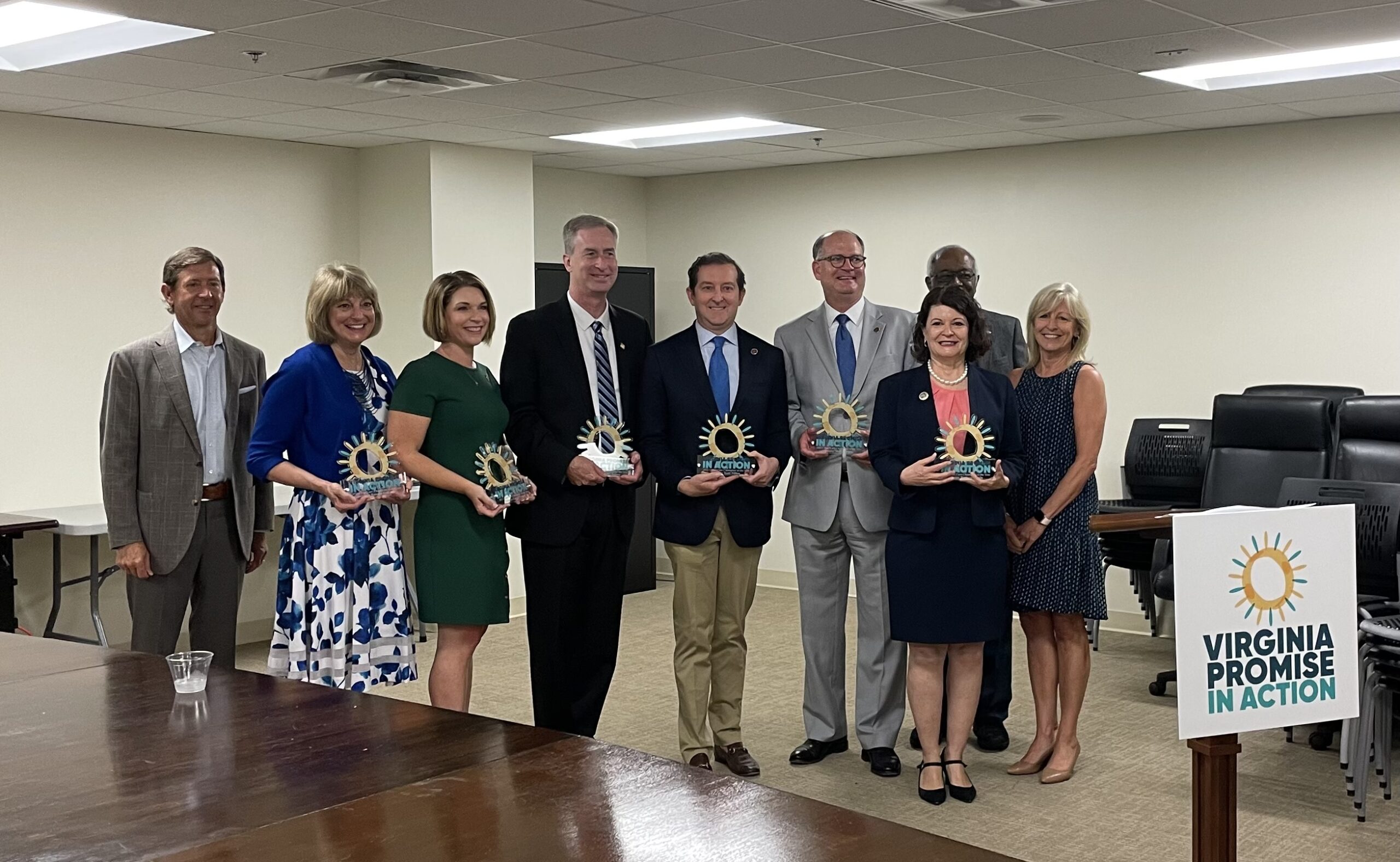 Six bipartisan legislators received Child Care Champions Awards from the Virginia Promise Partnership at an awards reception on June 1, 2022.
