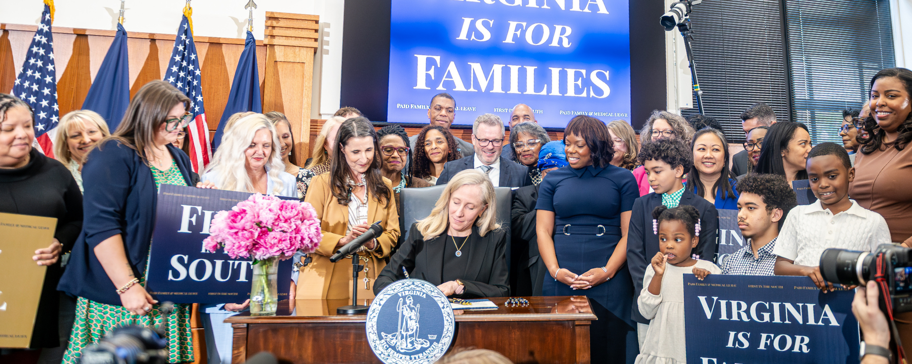 Gov. Abigail Spanberger signing Paid Family and Medical Leave legislation